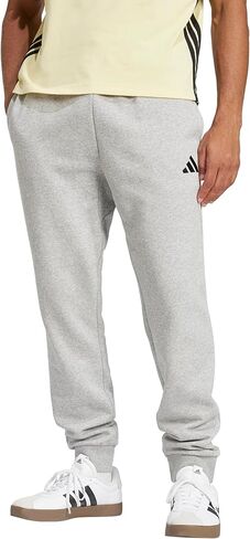 adidas Mens Essentials Feel Cozy Fleece Sportswear Pants, Medium Grey Heather/Black, Small in Saudi Arabia