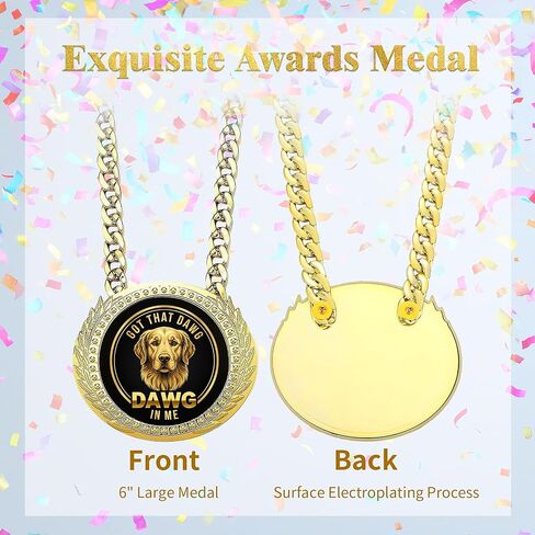 Goutoports Got That Dawg in Me Turnover Chain MVP Medal - 6 Inch Medal Necklace Award for Football MVP, Office Champion Motivational Prize Funny Gag Gifts for Men | Multiple Dog Breed Styles in Kuwait