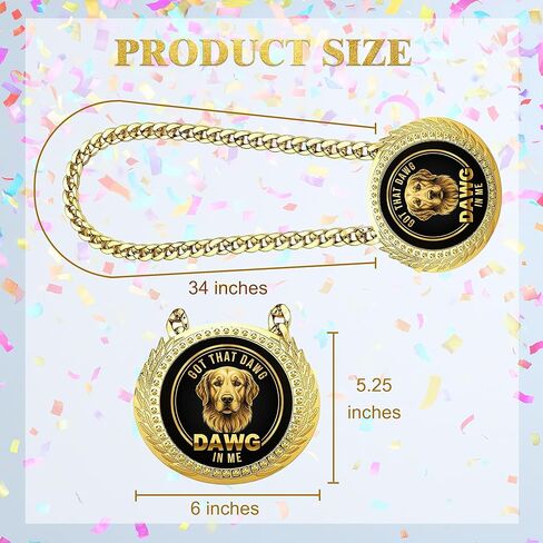 Goutoports Got That Dawg in Me Turnover Chain MVP Medal - 6 Inch Medal Necklace Award for Football MVP, Office Champion Motivational Prize Funny Gag Gifts for Men | Multiple Dog Breed Styles in Kuwait