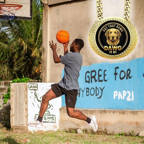 Goutoports Got That Dawg in Me Turnover Chain MVP Medal - 6 Inch Medal Necklace Award for Football MVP, Office Champion Motivational Prize Funny Gag Gifts for Men | Multiple Dog Breed Styles in Kuwait