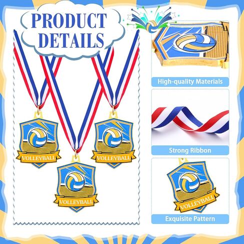 Hiboom 12 Pcs Medals for Awards, Football Soccer Volleyball Golf Basketball Tennis Gold Metal Medal Christmas Team Gifts, Sport Theme Party Favors, Award Medals Bulk for Competition Prizes in Saudi Arabia
