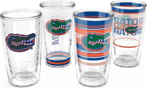Tervis Florida Gators - كوب سفر معزول بجدار مزدوج مصنوع في الولايات المتحدة الأمريكية، يحافظ على المشروبات باردة وساخنة، 16oz 4pk، كلاسيكي in Saudi Arabia