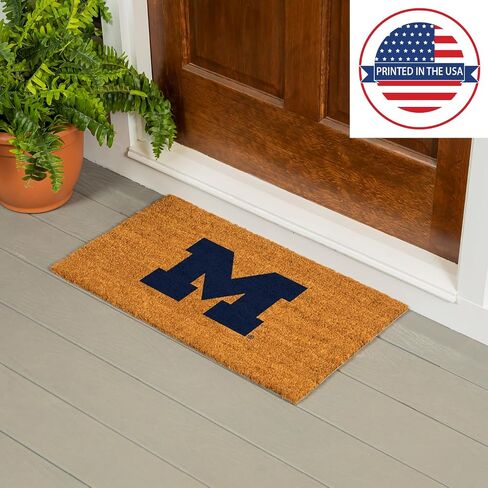 Team Sports America NCAA University of Michigan Sports Doormat | Indoor Outdoor Entrance | 28 x 16 Inches | Non-Slip Front Door Mats | Official Licensed | Sports Fans Entryway Welcome Rug in Saudi Arabia
