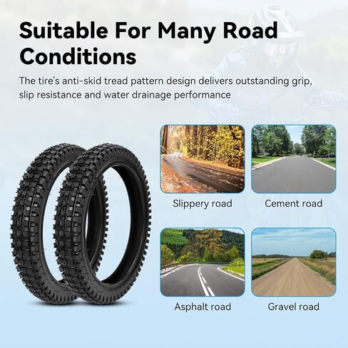 16x2.4 64-305 Front Tire and Inner Tube Set Replacement for Razor MX650 MX500 SX500 Mcgrath Dirt Rocket Bike, 16 inch Bike Tire for Kids Bicycles Heavy Duty EcoSmart Metro E-Scooter in Saudi Arabia