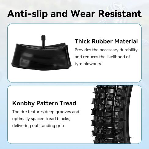 16x2.4 64-305 Front Tire and Inner Tube Set Replacement for Razor MX650 MX500 SX500 Mcgrath Dirt Rocket Bike, 16 inch Bike Tire for Kids Bicycles Heavy Duty EcoSmart Metro E-Scooter in Saudi Arabia