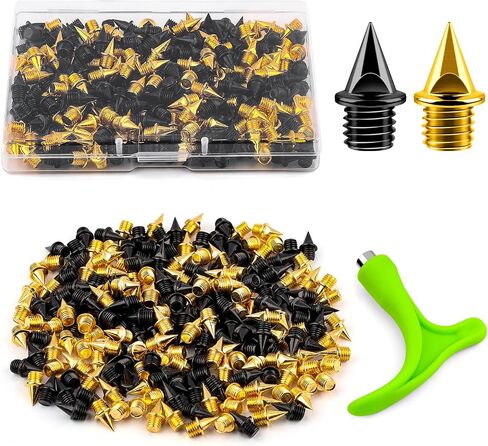1/4 Inch Track Spikes, 220pcs Stainless Steel Track and Cross Country Spikes Golf Shoe Spikes with Spike Wrench, Replacement Spikes for Sprint Sports Short Running Track Shoes in Saudi Arabia