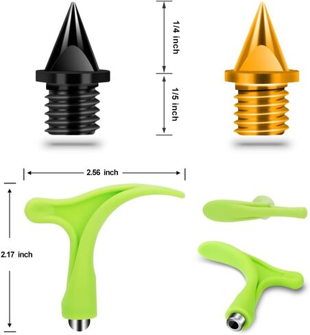 1/4 Inch Track Spikes, 220pcs Stainless Steel Track and Cross Country Spikes Golf Shoe Spikes with Spike Wrench, Replacement Spikes for Sprint Sports Short Running Track Shoes in Saudi Arabia