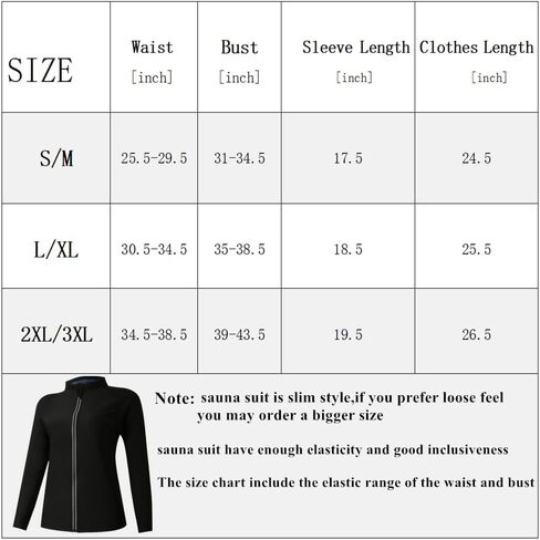 Sauna Suit for Women Sweat Jacket Sweat Slimming Body Shper suits Long Sleeve Zipper Shirt Workout Tops in Saudi Arabia