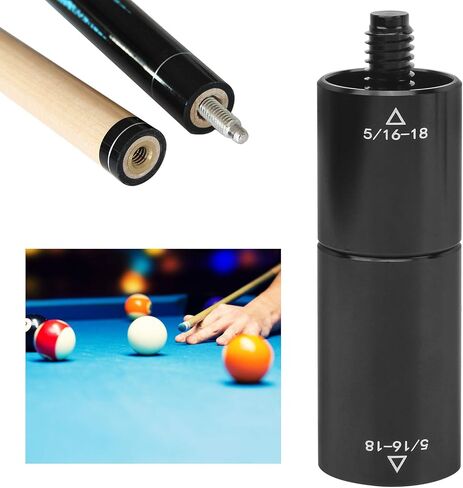Drfeify Pool Extension, Billiard Middle Connect Shaft Extender 5/16‑18 Teeth, Aluminum Material, Practical for a Variety of Clubs in Saudi Arabia