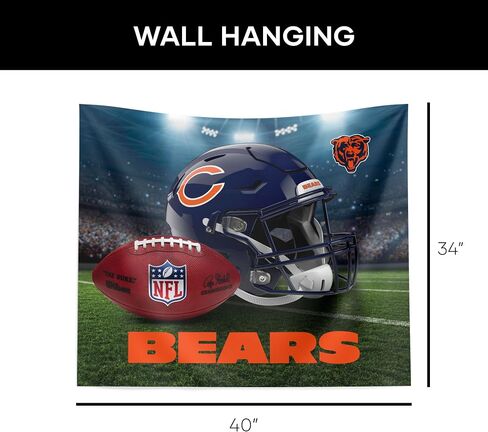 NORTHWEST The Company NFL Chicago Bears Printed Wall Hanging, 34" x 40", Gametime, Team Colors in Saudi Arabia