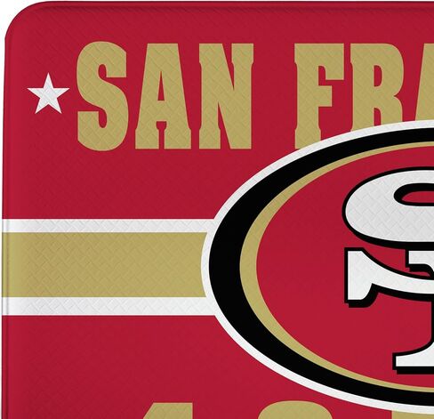 NFL San Francisco 49ers Indoor Entrance Mat, 30"x18" Anti-Fatigue Kitchen Mats and Rugs, Non Slip Backing, PVC Waterproof Ergonomic Comfort Mat for Entryway, Kitchen, Man Cave, Office, Sink, Laundry in Saudi Arabia