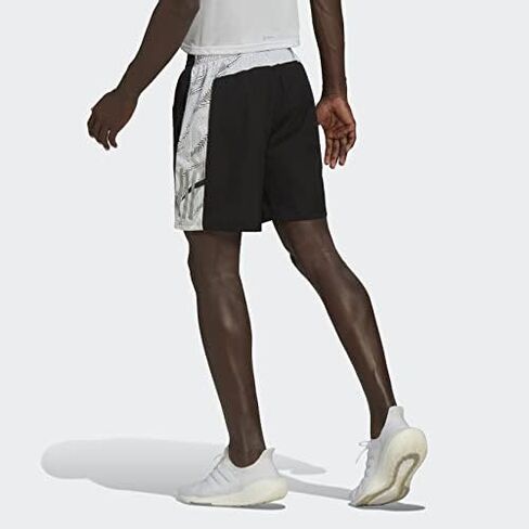 أديداس رجالي Own The Run Short Tiger Camo أسود/أبيض كبير in Saudi Arabia