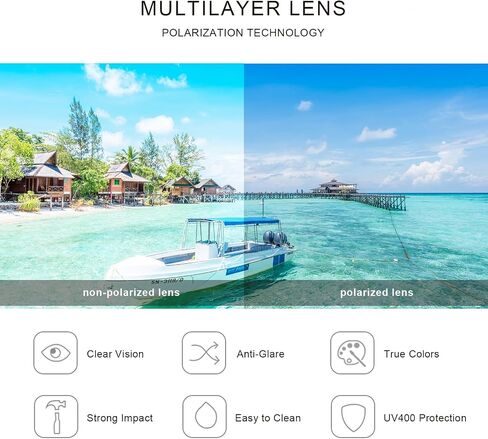 Sports Polarized Wrap Sunglasses For Men - Fishing Glasses UV Protection Rectangle in Saudi Arabia
