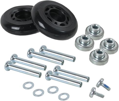 Luggage Wheel Replacement Kit - Set of Wheels, Bearings, Bolts, Axles (Black) (76mm) in Saudi Arabia