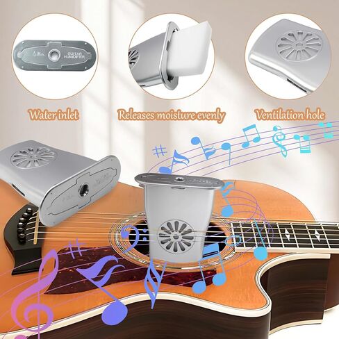 Hordion 4Pcs Acoustic Guitar Humidifier, White Guitar Soundhole Humidifier with Sponge Guitar Maintenance Tool for Moisture Reservoir Prevent Cracking in Kuwait