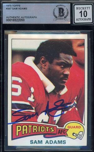 Sam Adams Gem Mint 10 Beckett BAS Signed 1975 Topps Rookie Autograph - Football Slabbed Autographed Rookie Cards in Saudi Arabia