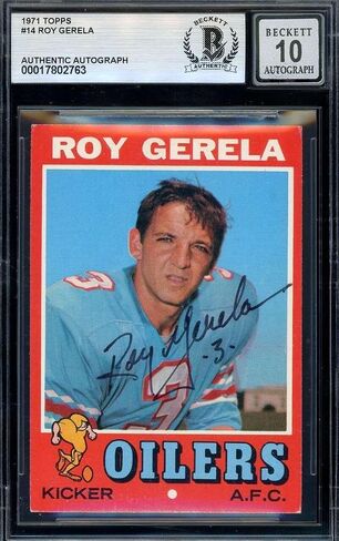 روي جيريلا جوهرة منت 10 بيكيت باس موقعة 1971 Topps Rookie Autograph - كرة القدم Slabbed بطاقات مبتدئة موقعة in Saudi Arabia
