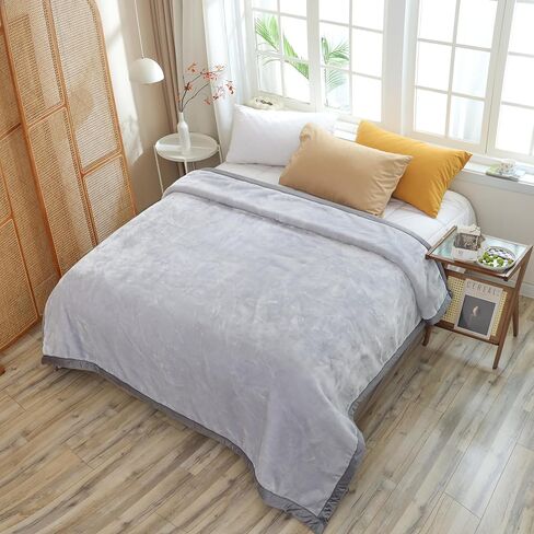 Heavy White Tiger Queen Size Blanket - Warm Plush Thick Korean Mink Fleece Raschel No-Lints, Cozy Valentine's San Marcos Winter, Microfiber Fluffy Mexican for Adults in Kuwait