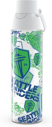 Tervis Venture Lite MLS Seattle Sounders FC - مصنوع بالكامل في الولايات المتحدة الأمريكية، كوب سفر معزول بجدار مزدوج يحافظ على المشروبات باردة وساخنة، زجاجة مياه سعة 24oz، كلاسيكية in Saudi Arabia