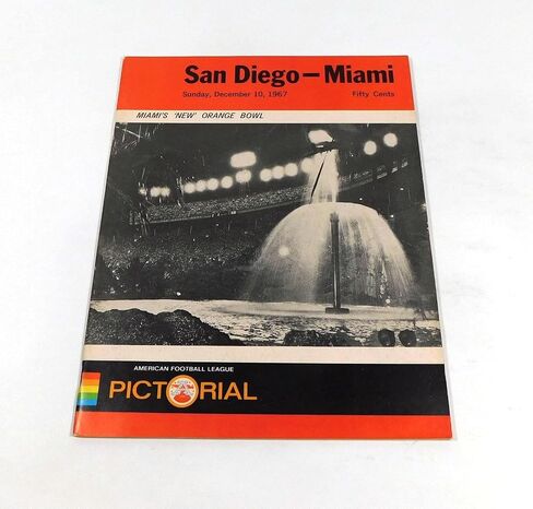 1967 San Diego Chargers at Miami Dolphins AFL Football Program 12-10-67 - NFL Programs in Saudi Arabia
