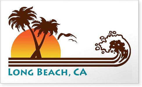 CafePress Long Beach California Rectangle Sticker Rectangle Bumper Sticker Car Decal in Saudi Arabia