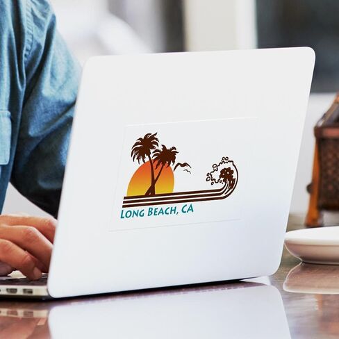 CafePress Long Beach California Rectangle Sticker Rectangle Bumper Sticker Car Decal in Saudi Arabia