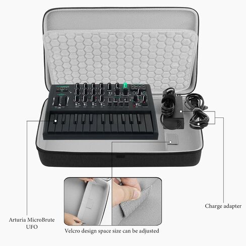 GEEKRIA Audio Interface Carrying Case, Compatible Arturia - MicroFreak/MicroBrute UFO/DrumBrute Impact, EVA Hard Shell Portable Travel Bag (Dark Gray) in Saudi Arabia