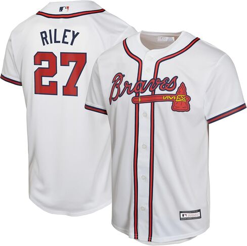 Outerstuff Austin Riley Atlanta Braves MLB Kids Youth 8-20 White Home Player Jersey in Saudi Arabia