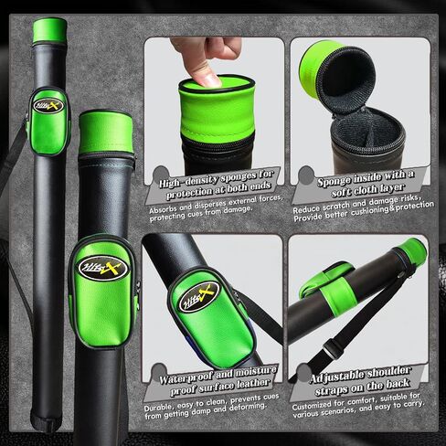 Tai ba cues 2-Piece Pool Stick with case, 13mm Multilayer Leather Tip, 58", Hardwood Canadian Maple Professional Billiard Pool Cue Stick, Fibergalss Shaft, 18, 19, 20, 21 Oz (Selectable) in Kuwait