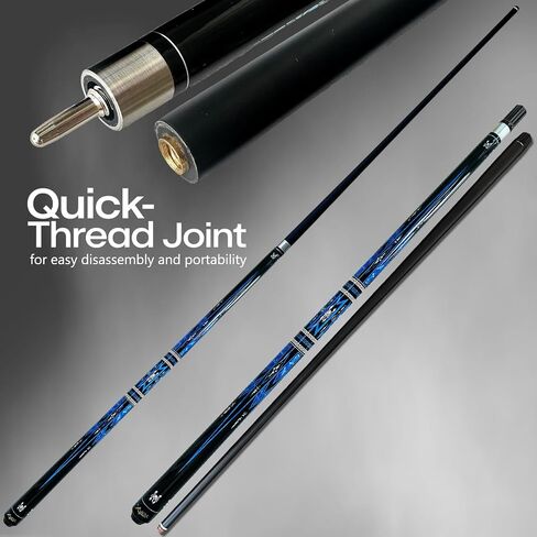 عصا حمام السباحة من قطعتين من Tai ba cues مع حافظة، طرف جلدي متعدد الطبقات 13 مم، 58 بوصة، عصا البلياردو الاحترافية من خشب القيقب الكندي الصلب، عمود من الألياف الزجاجية، 18، 19، 20، 21 أونصة (قابلة للتحديد) in Saudi Arabia