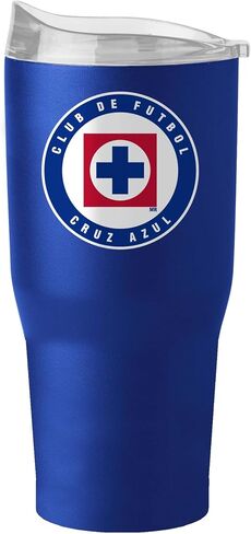 Logo Brands Cruz Azul FC 30oz Flipside Powder Coat Stainless Steel Tumbler - Insulated, Keeps Drinks Hot/Cold for Hours, High Lip Slider Lid in Saudi Arabia