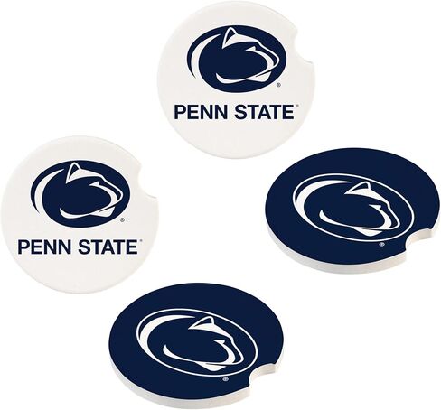 NCAA Penn State Car Coaster Set, 2pcs Absorbent Ceramic Stone Cup Holder Inserts, Removable Drink Mats for Cars, SUVs, and Trucks, College Auto Accessories in Saudi Arabia
