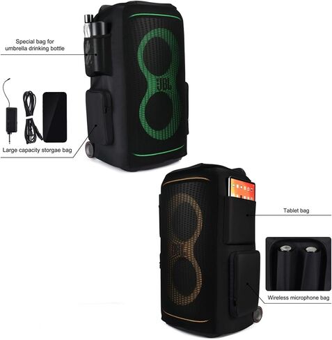 غطاء غبار حقيبة سفر لجهاز JBL PartyBox 520 - مكبر صوت محمول يعمل بالبطارية وميكروفون وشاحن وملحقات، حقيبة حماية محمولة لجهاز JBL PartyBox 520، أسود in Kuwait