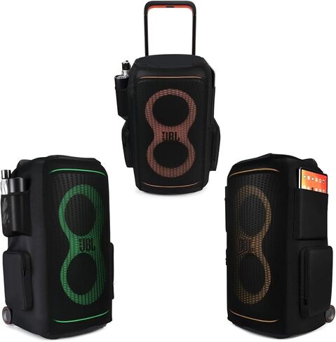 غطاء غبار حقيبة سفر لجهاز JBL PartyBox 520 - مكبر صوت محمول يعمل بالبطارية وميكروفون وشاحن وملحقات، حقيبة حماية محمولة لجهاز JBL PartyBox 520، أسود in Kuwait