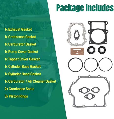 AUTOVIC Engine Piston Gasket Kit for Club Car Golf Carts 341cc KF-82 1986-1991 in Kuwait
