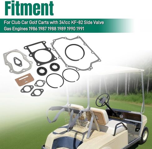 AUTOVIC Engine Piston Gasket Kit for Club Car Golf Carts 341cc KF-82 1986-1991 in Kuwait