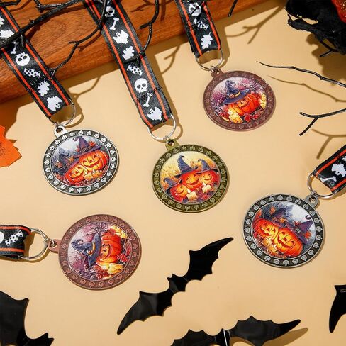 36 Pcs Halloween Pumpkin Medals Bulk 2 Inch Metal Halloween Awards Medals Pumpkin Trophy with Neck Ribbons, Gold Silver Bronze Medal 1st 2nd 3rd Prizes for Costume Contest Party Favor in Saudi Arabia