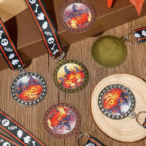36 Pcs Halloween Pumpkin Medals Bulk 2 Inch Metal Halloween Awards Medals Pumpkin Trophy with Neck Ribbons, Gold Silver Bronze Medal 1st 2nd 3rd Prizes for Costume Contest Party Favor in Saudi Arabia