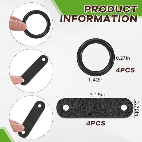 مجموعة حلقات مطاطية آمنة لركاب الطاووس من Soulchen وعلامات تبويب جلدية بديلة حلقات بديلة متينة لركاب الطاووس مثالية لركوب الفروسية in Kuwait