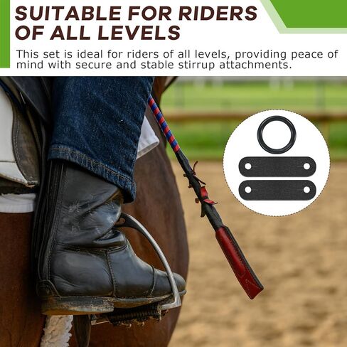 مجموعة حلقات مطاطية آمنة لركاب الطاووس من Soulchen وعلامات تبويب جلدية بديلة حلقات بديلة متينة لركاب الطاووس مثالية لركوب الفروسية in Kuwait