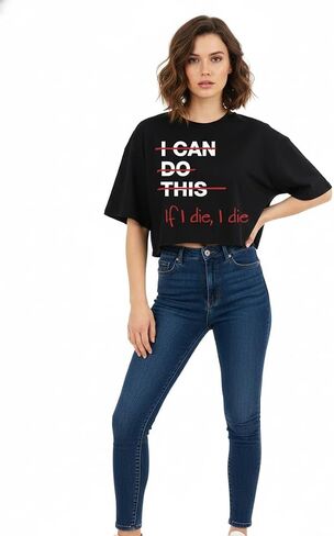 قميص قصير للنساء من IF I DIE I DIE - قمصان بدون أكمام للتمرين الساخرة المضحكة - تي شيرت يوجا كاجوال in Kuwait