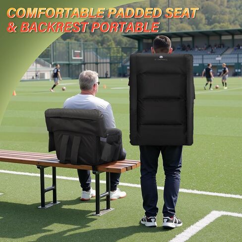 Wide Stadium Seat with Back Support & Padded Cushion,Portable Reclining Bleacher Seats,Camping Stadium Chair with Armrests,Waterproof in Saudi Arabia