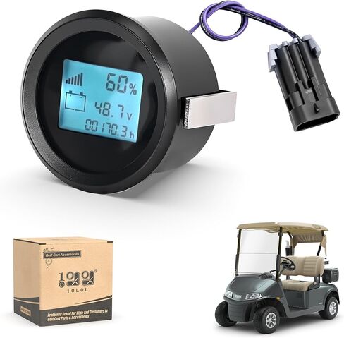 جهاز قياس بطارية عربة الجولف 10L0L لجهاز EZGO RXV 2008-up الكهربائية، سعة البطارية LED ومقياس مؤشر الجهد الكهربي يناسب فقط مقياس مراقبة مستوى بطارية الرصاص الحمضية، OEM # 612314 in Saudi Arabia