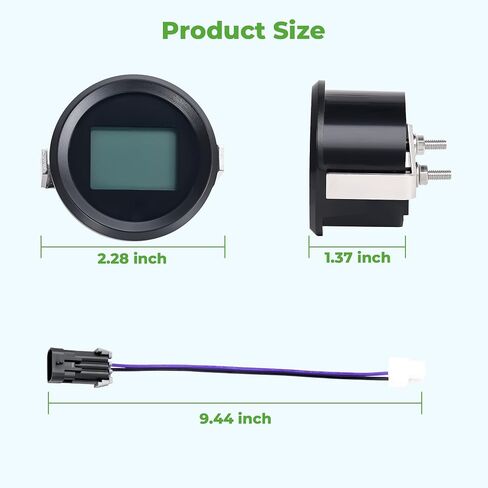 جهاز قياس بطارية عربة الجولف 10L0L لجهاز EZGO RXV 2008-up الكهربائية، سعة البطارية LED ومقياس مؤشر الجهد الكهربي يناسب فقط مقياس مراقبة مستوى بطارية الرصاص الحمضية، OEM # 612314 in Saudi Arabia