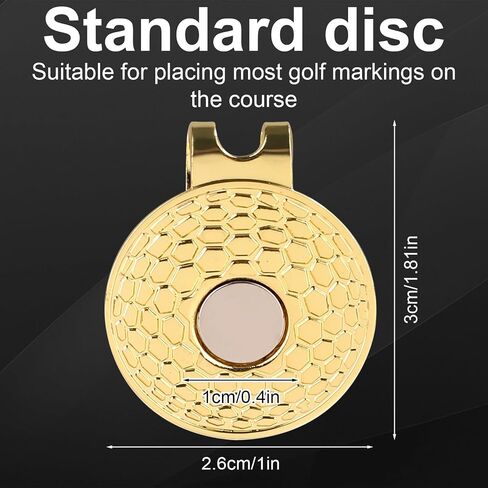 6pcs Golf Hat Clip with Pattern, Strong Magnet Golf Ball Marker Magnetic Ball Marker Metal Holder for Golf Hats Caps Pants Gloves Belts Golf Accessories Women Men Gifts (Gold) in Saudi Arabia