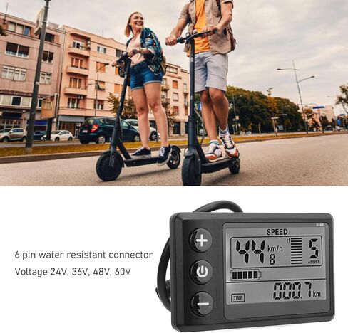 Alomejor Electric Scooter Display, High Brightness LCD Meter, Motorcycle Control Panel, 24V-60V Voltage Display, 6 Pin Interface, for Electric Scooters, Motorcycles, Bicycles Riders, Commut in Saudi Arabia