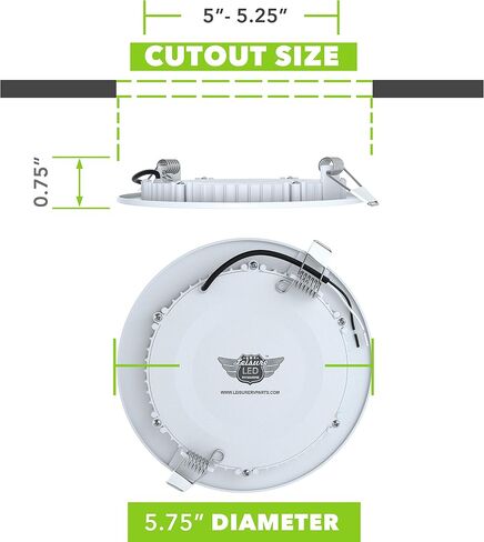 LeisureLED 5 حزمة RV قارب راحة السقف ضوء 720 التجويف سوبر سليم LED لوحة ضوء DC 12V 5.75 "9W كامل الألومنيوم النازل (أبيض بارد) in Saudi Arabia