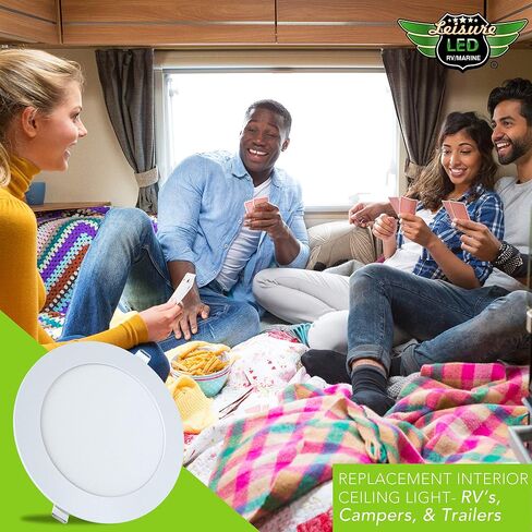 LeisureLED 5 حزمة RV قارب راحة السقف ضوء 720 التجويف سوبر سليم LED لوحة ضوء DC 12V 5.75 "9W كامل الألومنيوم النازل (أبيض بارد) in Saudi Arabia