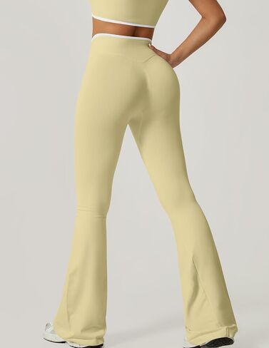 Women's High-Waisted Flared Leggings Pants Soft Skin-Friendly Tummy Control for Yoga Gym and Casual Wear in Saudi Arabia