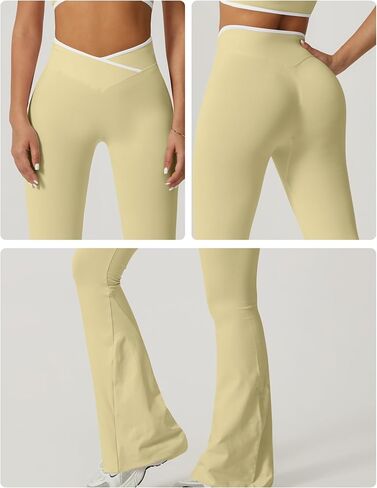 Women's High-Waisted Flared Leggings Pants Soft Skin-Friendly Tummy Control for Yoga Gym and Casual Wear in Saudi Arabia